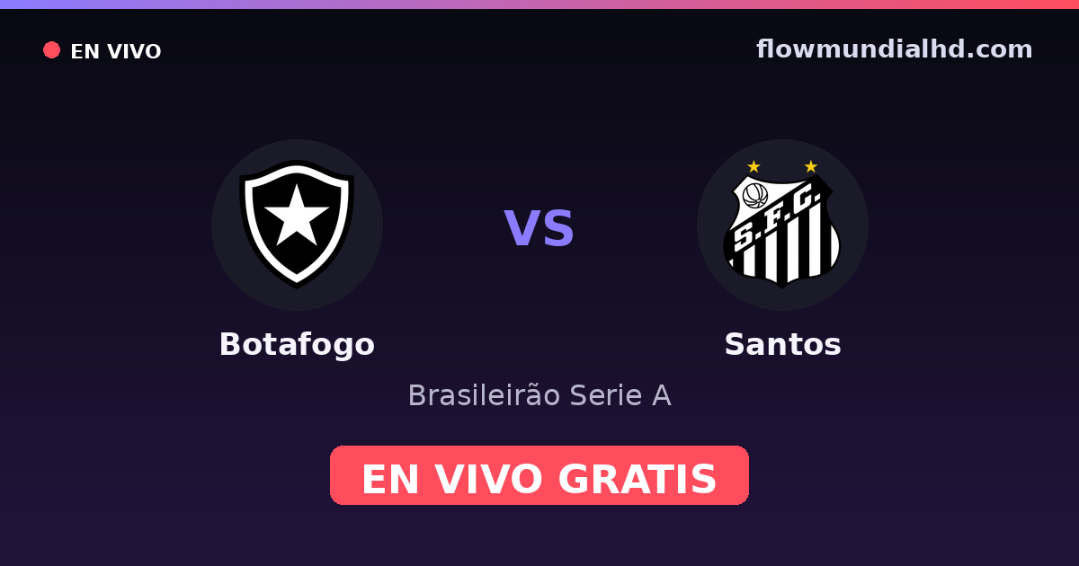 Botafogo vs Santos — Brasileirão Serie A · head-to-head and where to watch live free on FlowMundial HD
