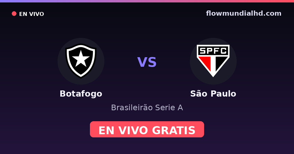 Botafogo vs São Paulo — Brasileirão Serie A, Copa Libertadores · head-to-head and where to watch live free on FlowMundial HD