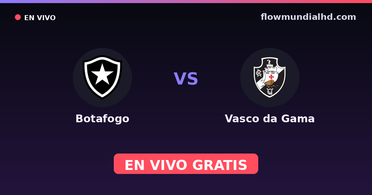 Botafogo vs Vasco da Gama — Carioca, Brasileirão Serie A · head-to-head and where to watch live free on FlowMundial HD