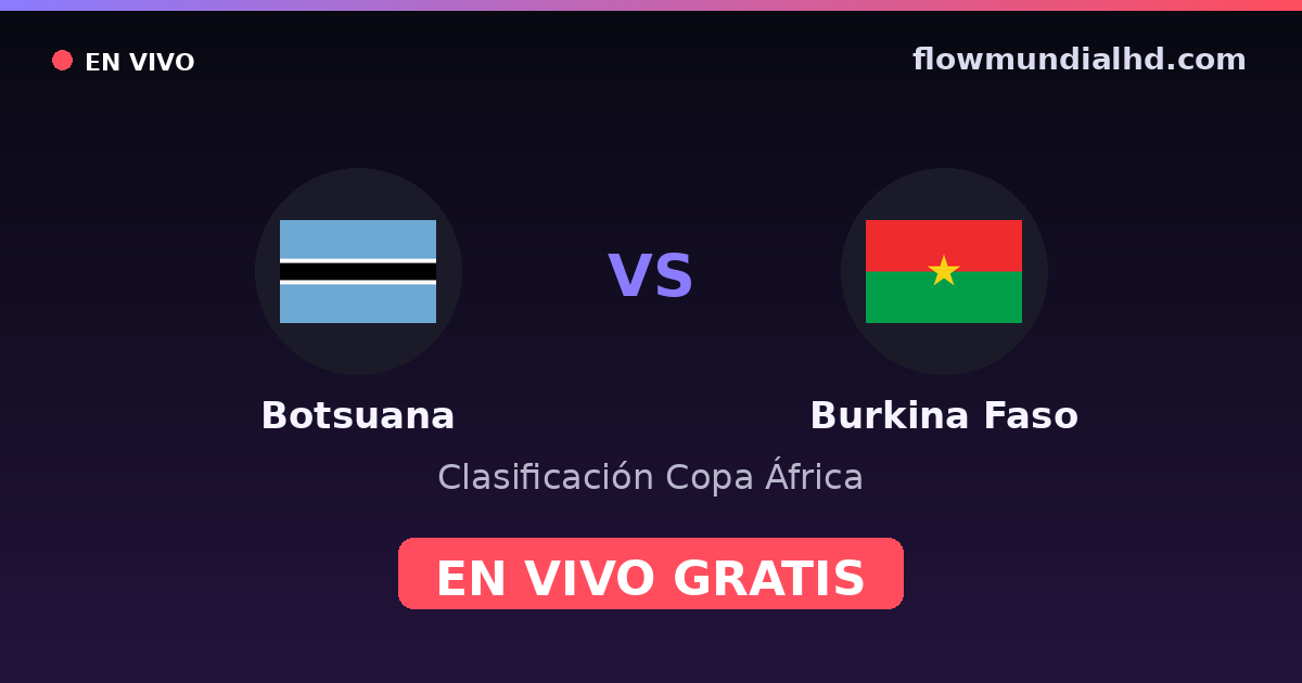 Botswana vs Burkina Faso — Qualifications CAN · historique et où regarder en direct gratuitement sur FlowMundial HD