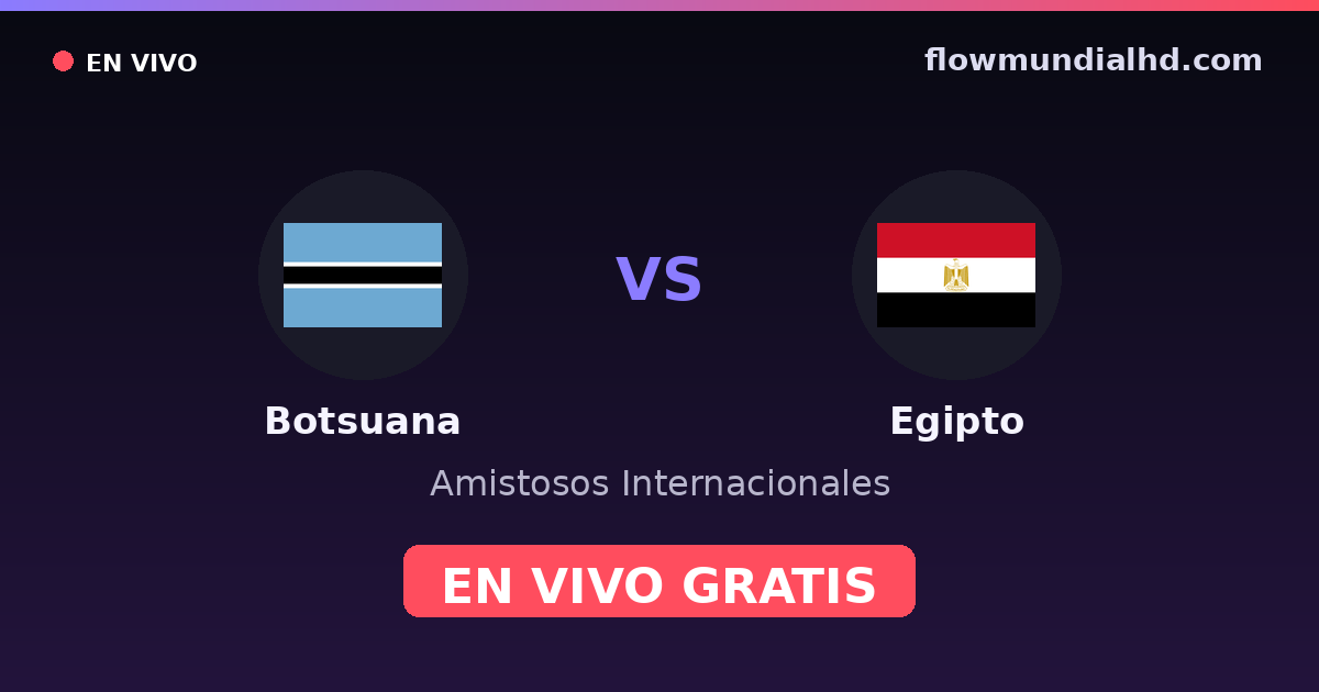 Botswana vs Ägypten — Internationale Freundschaftsspiele, Afrika-Cup-Qualifikation · Bilanz und wo man live und kostenlos zusehen kann auf FlowMundial HD