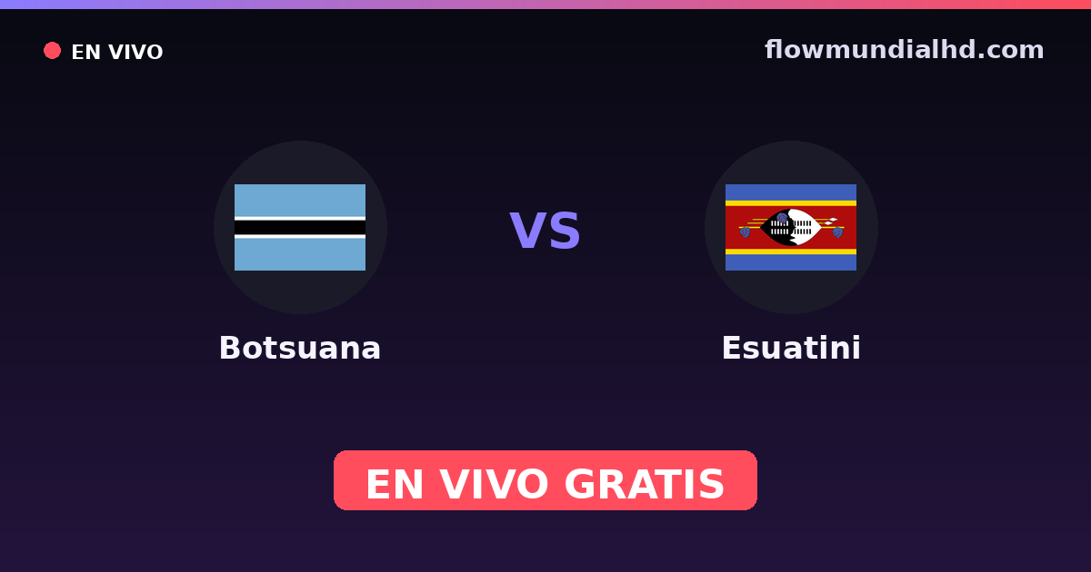 Botsuana vs Essuatíni — Copa COSAFA, Amistosos Internacionais · histórico e onde assistir ao vivo grátis na FlowMundial HD
