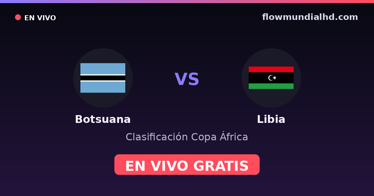 Botsuana vs Libia — Clasificación Copa África · historial y dónde ver en vivo gratis en FlowMundial HD