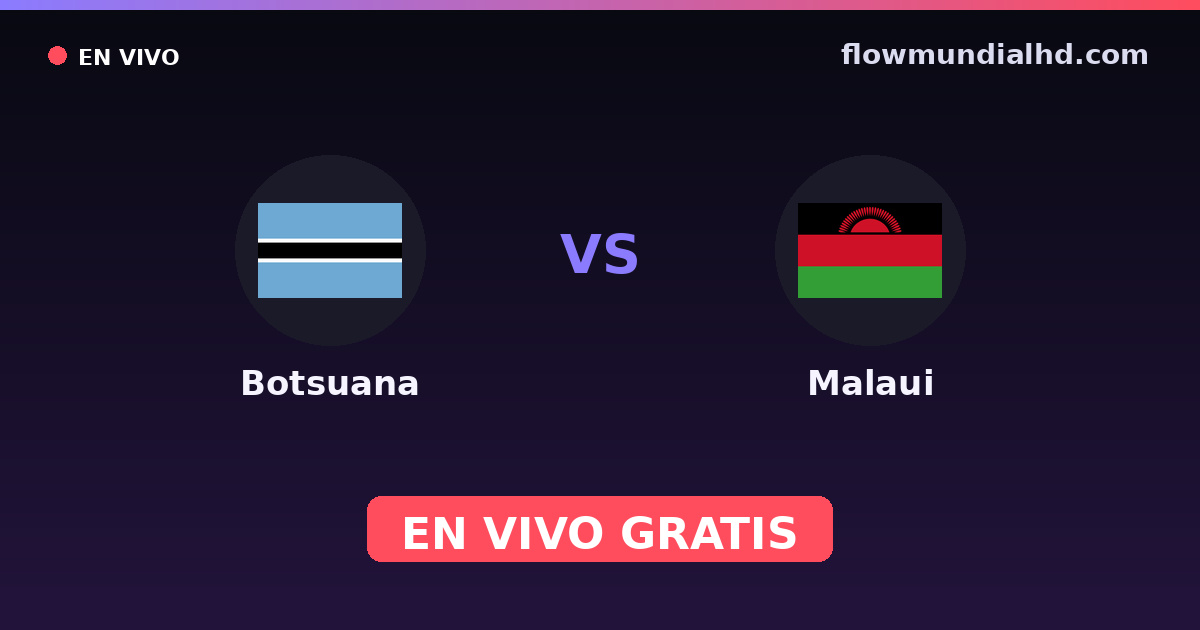 Botsuana vs Malaui — Copa COSAFA, World Cup Qual. CAF  · historial y dónde ver en vivo gratis en FlowMundial HD