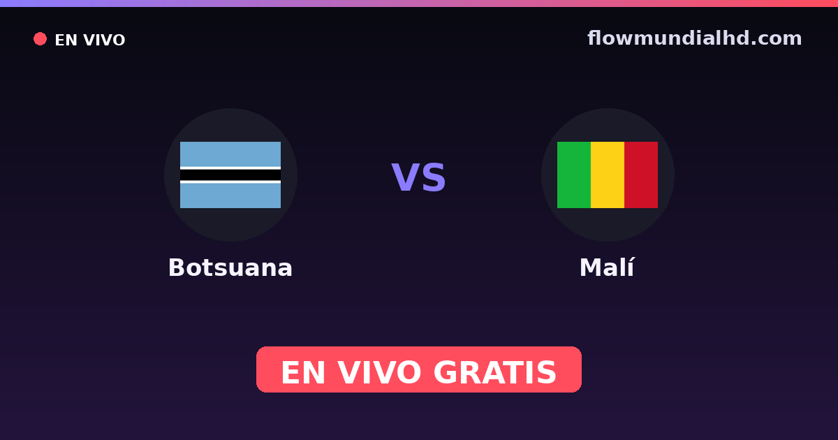 Botsuana vs Malí — World Cup Qual. CAF , Copa África · historial y dónde ver en vivo gratis en FlowMundial HD