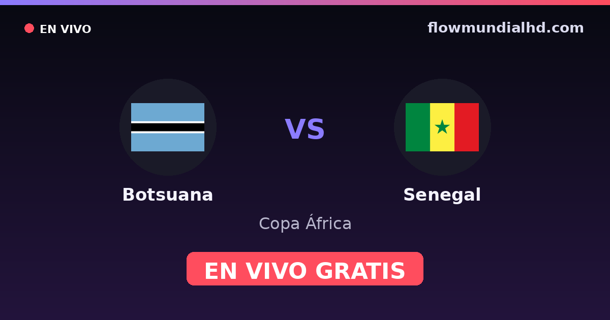 Botsuana vs Senegal — Copa África, Clasificación Copa África · historial y dónde ver en vivo gratis en FlowMundial HD