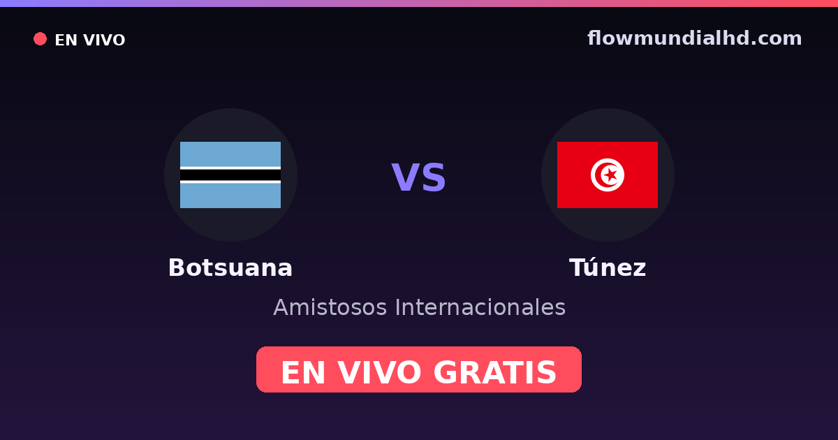 Botsuana vs Túnez — Amistosos Internacionales, Clasificación Copa África · historial y dónde ver en vivo gratis en FlowMundial HD