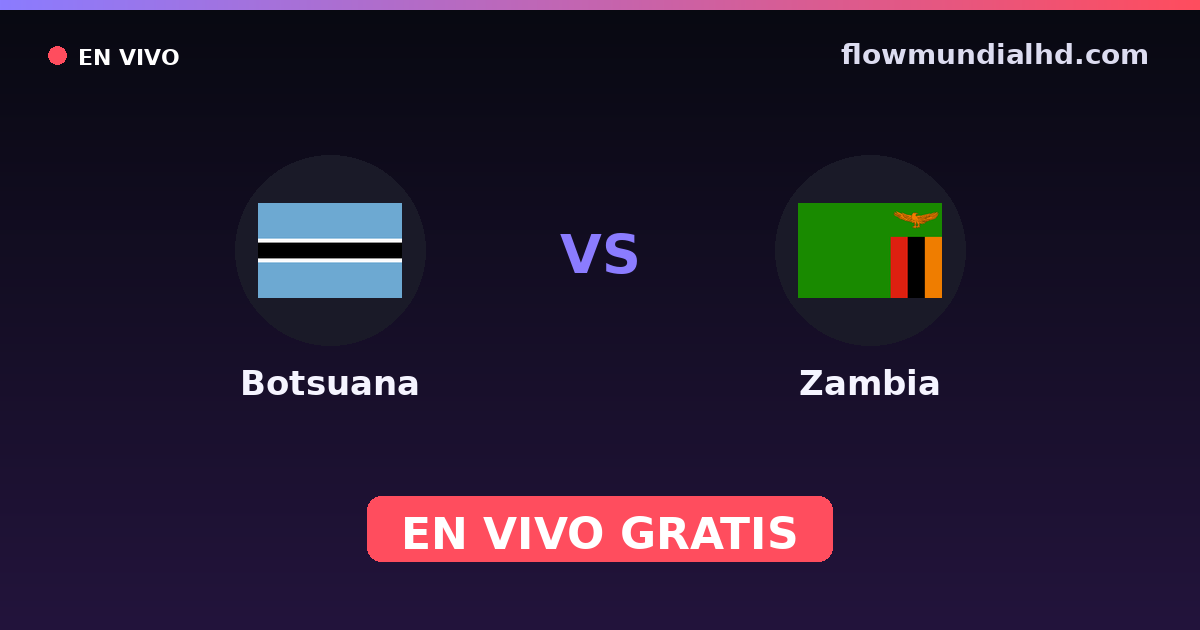 Botsuana vs Zâmbia — Copa COSAFA, Eliminatorias da Copa Africana · histórico e onde assistir ao vivo grátis na FlowMundial HD