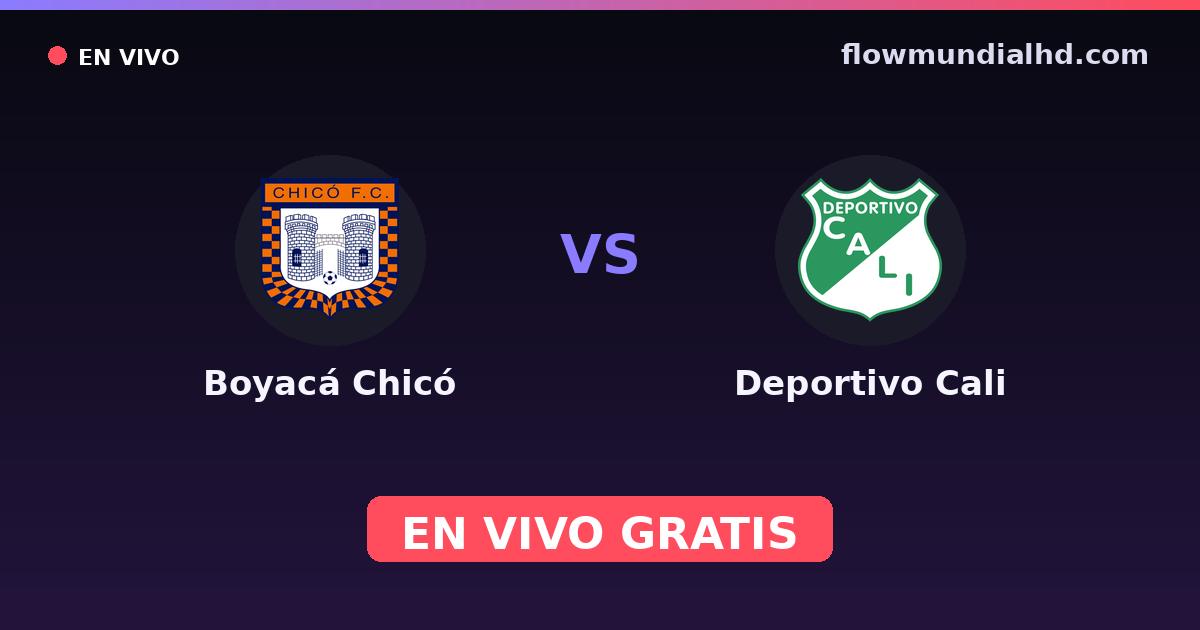 Boyacá Chicó vs Deportivo Cali — Copa Colombia, Primera A · historial y dónde ver en vivo gratis en FlowMundial HD