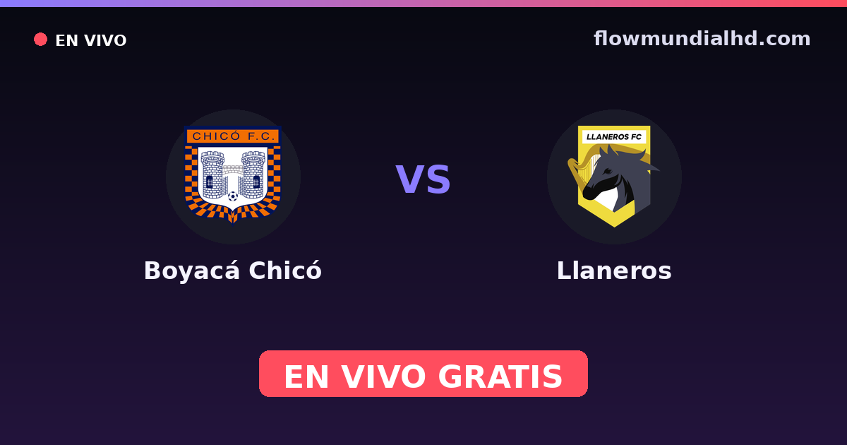 Boyacá Chicó vs Llaneros — Copa Colombia, Primera A · historial y dónde ver en vivo gratis en FlowMundial HD