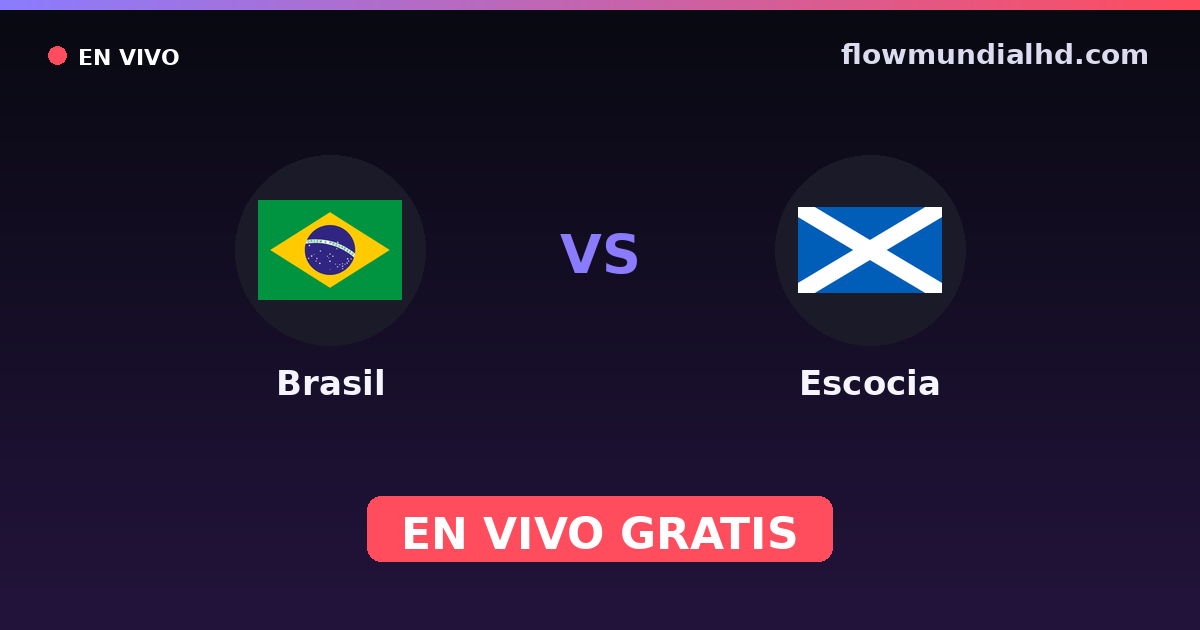 Brasil vs Escocia — Mundial · historial y dónde ver en vivo gratis en FlowMundial HD