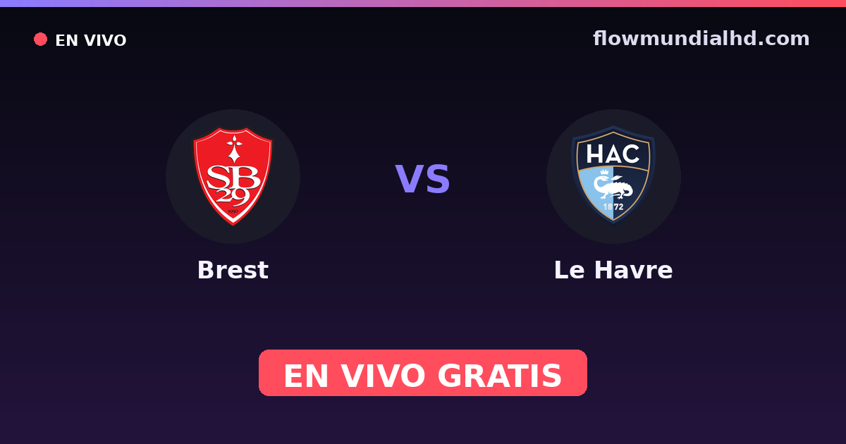 Brest vs Le Havre — Amistosos de clubes, Ligue 1 · historial y dónde ver en vivo gratis en FlowMundial HD