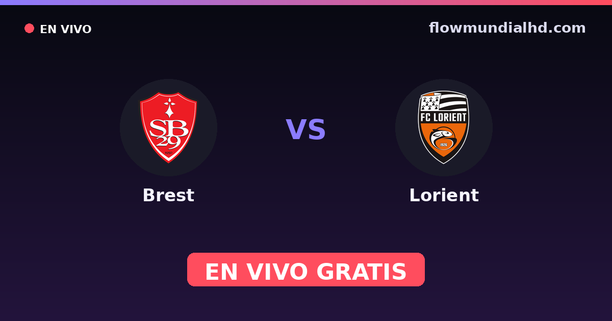 Brest vs Lorient — Amistosos de clubes, Ligue 1 · historial y dónde ver en vivo gratis en FlowMundial HD
