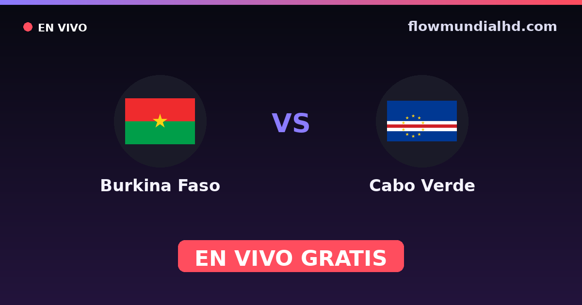 Burkina Faso vs Cap-Vert — World Cup Qual. CAF , Coupe d'Afrique des nations · historique et où regarder en direct gratuitement sur FlowMundial HD