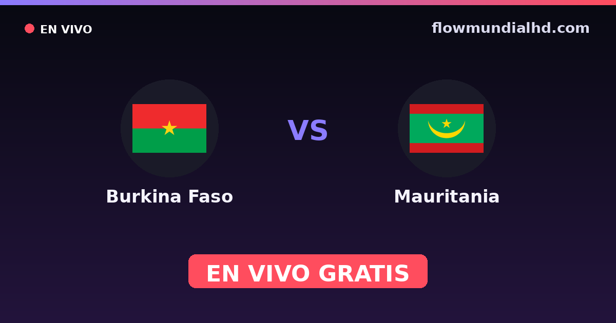 Burkina Faso vs Mauretanien — Afrikanische Nationenmeisterschaft, Internationale Freundschaftsspiele · Bilanz und wo man live und kostenlos zusehen kann auf FlowMundial HD