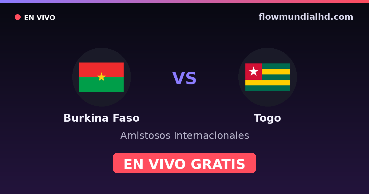Burkina Faso vs Togo — Internationale Freundschaftsspiele, Afrika-Cup · Bilanz und wo man live und kostenlos zusehen kann auf FlowMundial HD