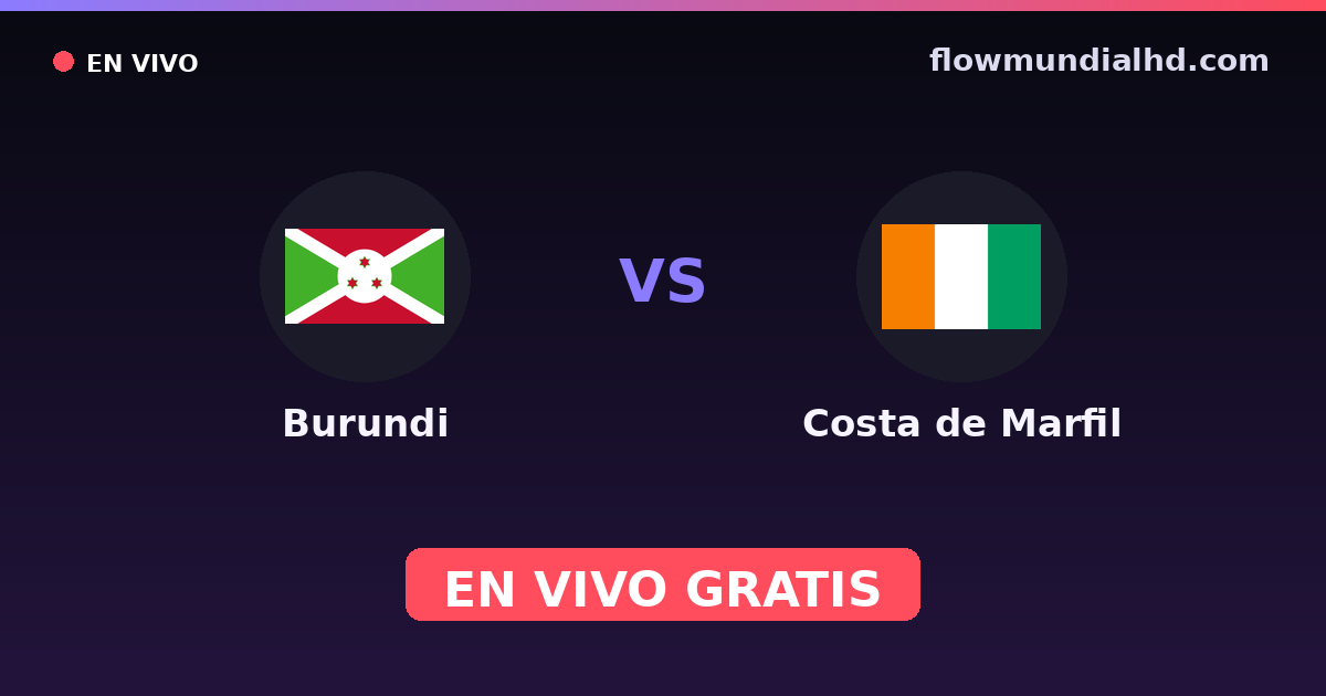 Burundi vs Côte d'Ivoire — World Cup Qual. CAF , Matchs amicaux internationaux · historique et où regarder en direct gratuitement sur FlowMundial HD