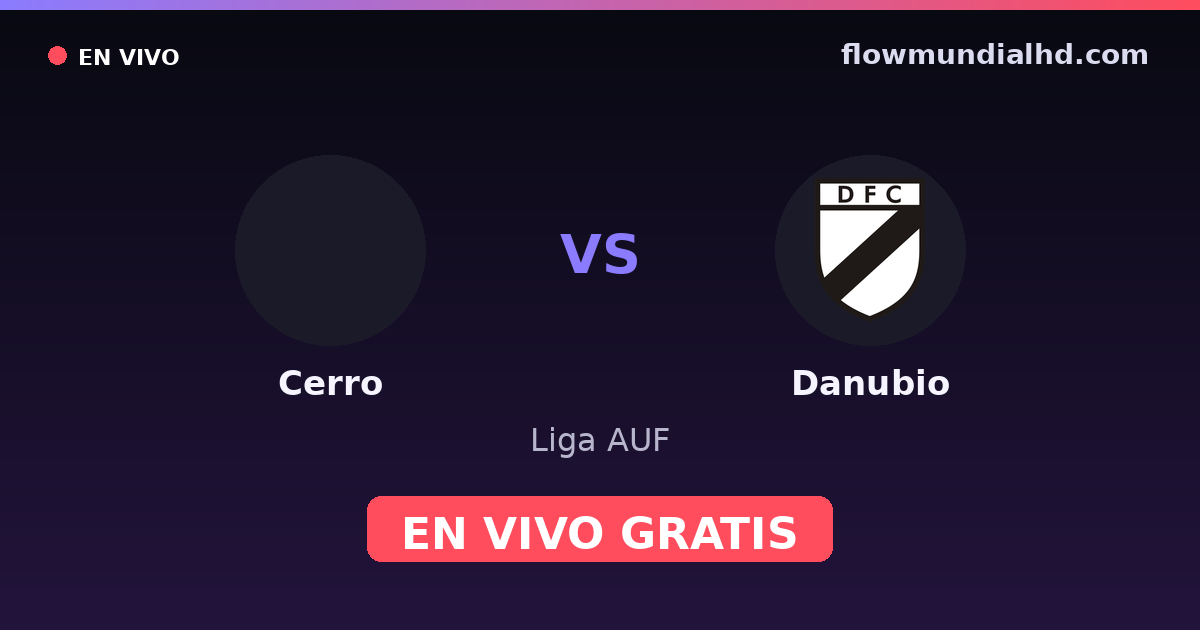 Cerro vs Danubio — Liga AUF · historial y dónde ver en vivo gratis en FlowMundial HD