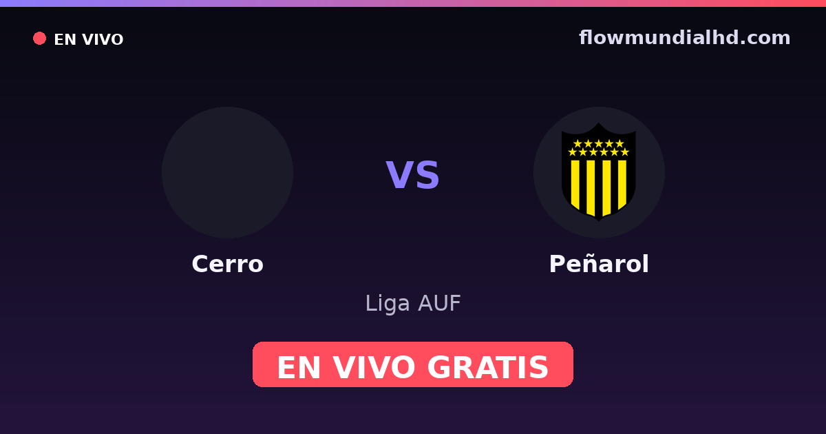 Cerro vs Peñarol — Liga AUF · historial y dónde ver en vivo gratis en FlowMundial HD