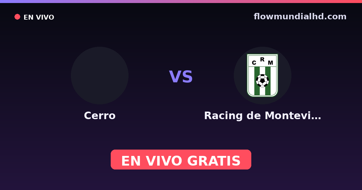 Cerro vs Racing de Montevideo — Copa de La Liga , Liga AUF · historial y dónde ver en vivo gratis en FlowMundial HD