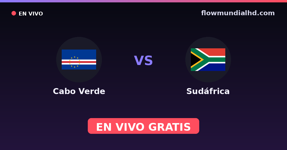 Cap-Vert vs Afrique du Sud — World Cup Qual. CAF , Coupe d'Afrique des nations · historique et où regarder en direct gratuitement sur FlowMundial HD