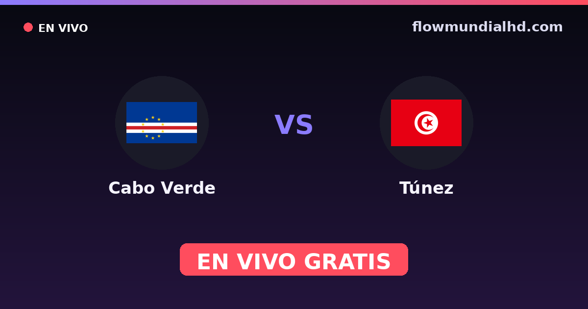 Cabo Verde vs Tunísia — World Cup Qual. CAF , Amistosos Internacionais · histórico e onde assistir ao vivo grátis na FlowMundial HD