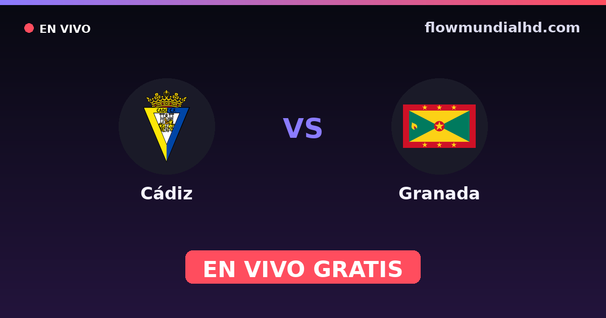 Cádiz vs Granada — Amistosos de clubes, LaLiga 2 · historial y dónde ver en vivo gratis en FlowMundial HD