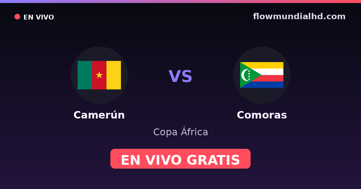 Kamerun vs Komoren — Afrika-Cup, Afrika-Cup-Qualifikation · Bilanz und wo man live und kostenlos zusehen kann auf FlowMundial HD