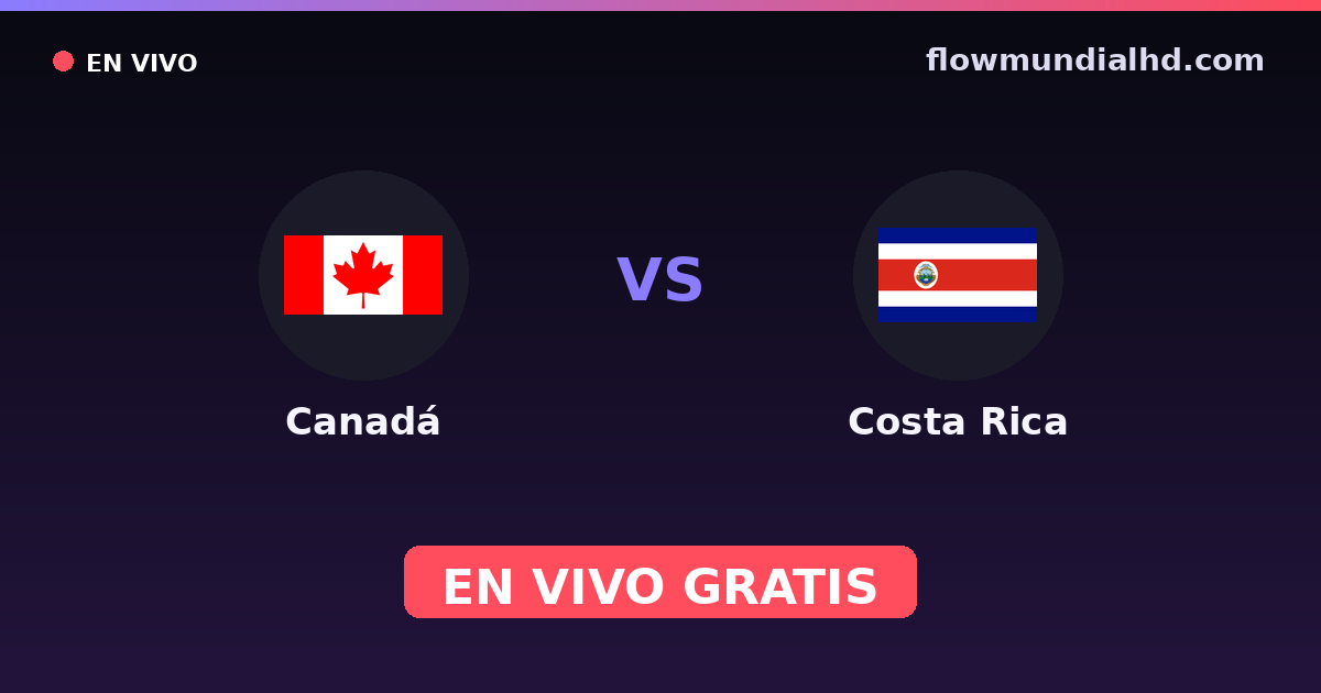 Canada vs Costa Rica — Qualifications CONCACAF Coupe du monde, Gold Cup · historique et où regarder en direct gratuitement sur FlowMundial HD
