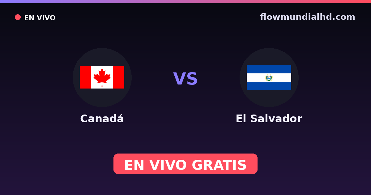 Canada vs Salvador — Qualifications CONCACAF Coupe du monde, Matchs amicaux internationaux · historique et où regarder en direct gratuitement sur FlowMundial HD