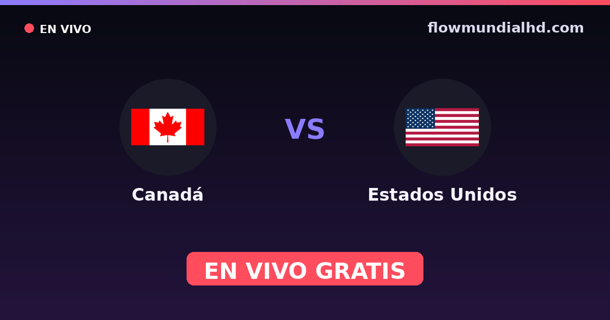 Canada vs États-Unis — Qualifications CONCACAF Coupe du monde, Matchs amicaux internationaux · historique et où regarder en direct gratuitement sur FlowMundial HD