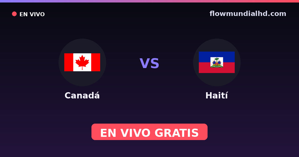 Canada vs Haïti — Qualifications CONCACAF Coupe du monde, Gold Cup · historique et où regarder en direct gratuitement sur FlowMundial HD
