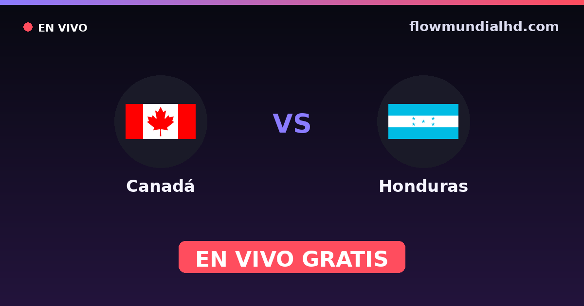 Canadá vs Honduras — Eliminatorias CONCACAF para a Copa, CONCACAF Nations League · histórico e onde assistir ao vivo grátis na FlowMundial HD