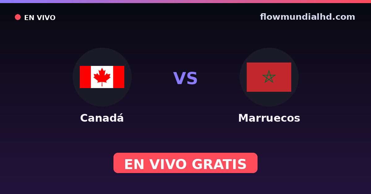 Canadá vs Marrocos — Copa do Mundo, Amistosos Internacionais · histórico e onde assistir ao vivo grátis na FlowMundial HD