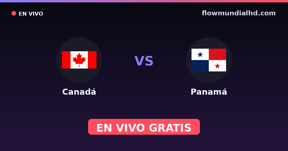 Canadá vs Panamá — Eliminatorias CONCACAF al Mundial, Amistosos Internacionales · historial y dónde ver en vivo gratis en FlowMundial HD