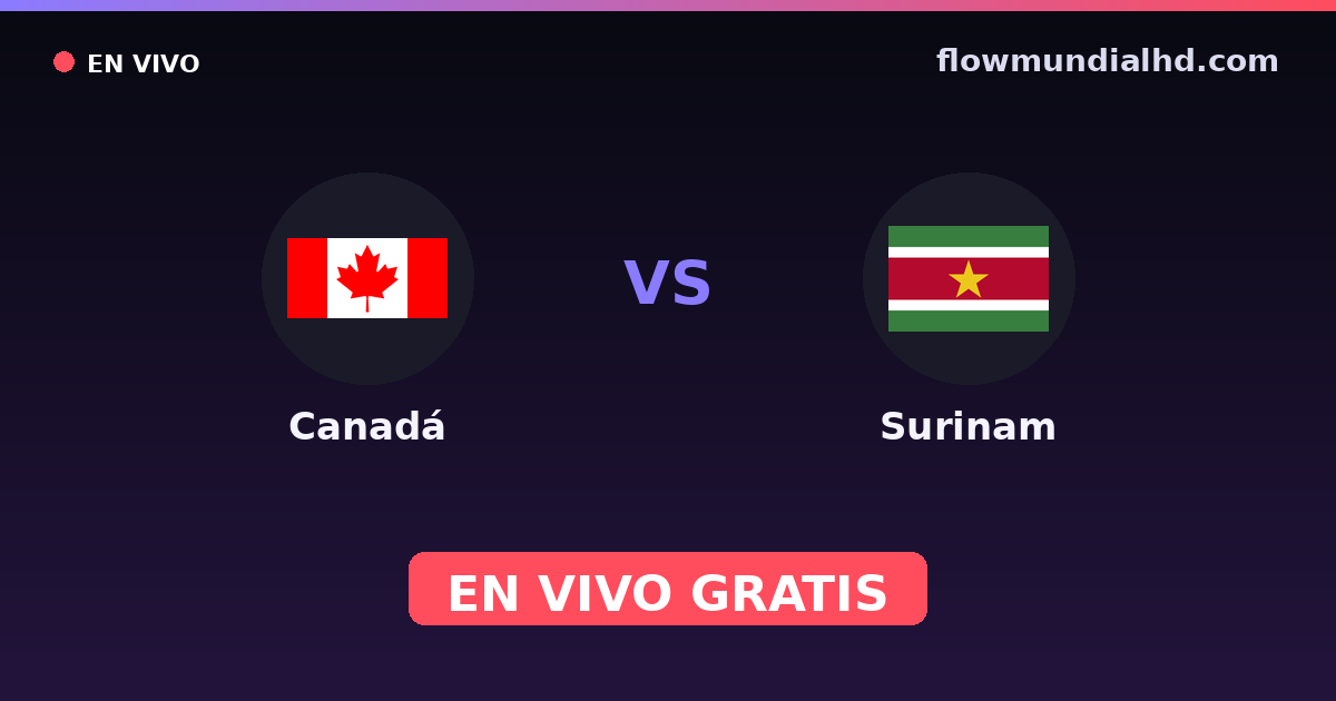 Kanada vs Suriname — WM-Qualifikation CONCACAF, CONCACAF Nations League · Bilanz und wo man live und kostenlos zusehen kann auf FlowMundial HD