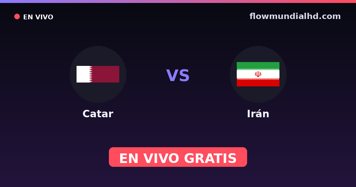 Catar vs Irán — Copa Asiatica, Eliminatorias asiaticas al Mundial · historial y dónde ver en vivo gratis en FlowMundial HD