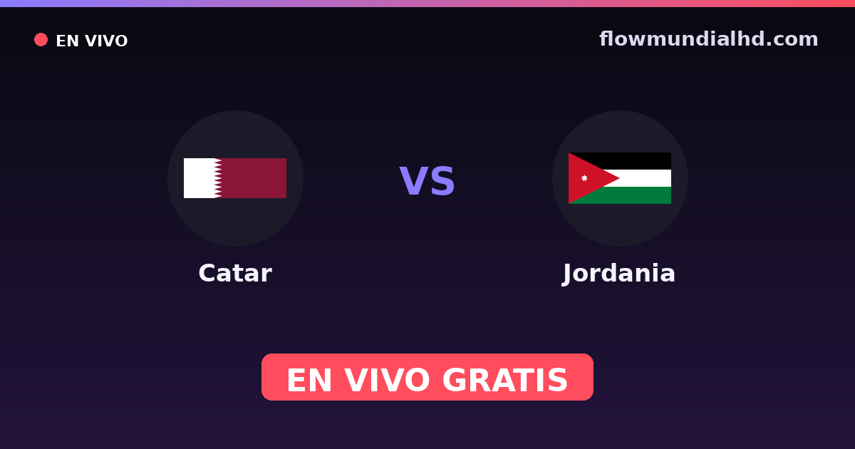Catar vs Jordania — Copa Asiatica, Amistosos Internacionales · historial y dónde ver en vivo gratis en FlowMundial HD