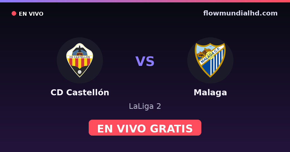 CD Castellón vs Malaga — LaLiga 2 · historial y dónde ver en vivo gratis en FlowMundial HD