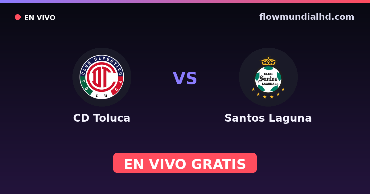 CD Toluca vs Santos Laguna — Liga MX, Clausura, Liga MX · historique et où regarder en direct gratuitement sur FlowMundial HD
