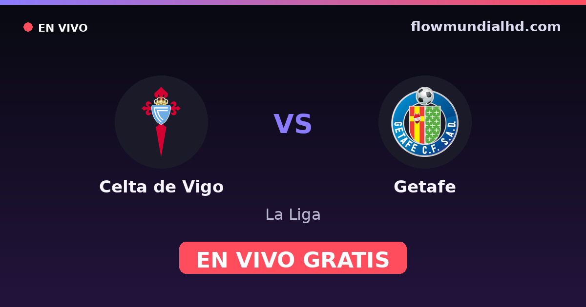 Celta de Vigo vs Getafe — La Liga · historial y dónde ver en vivo gratis en FlowMundial HD