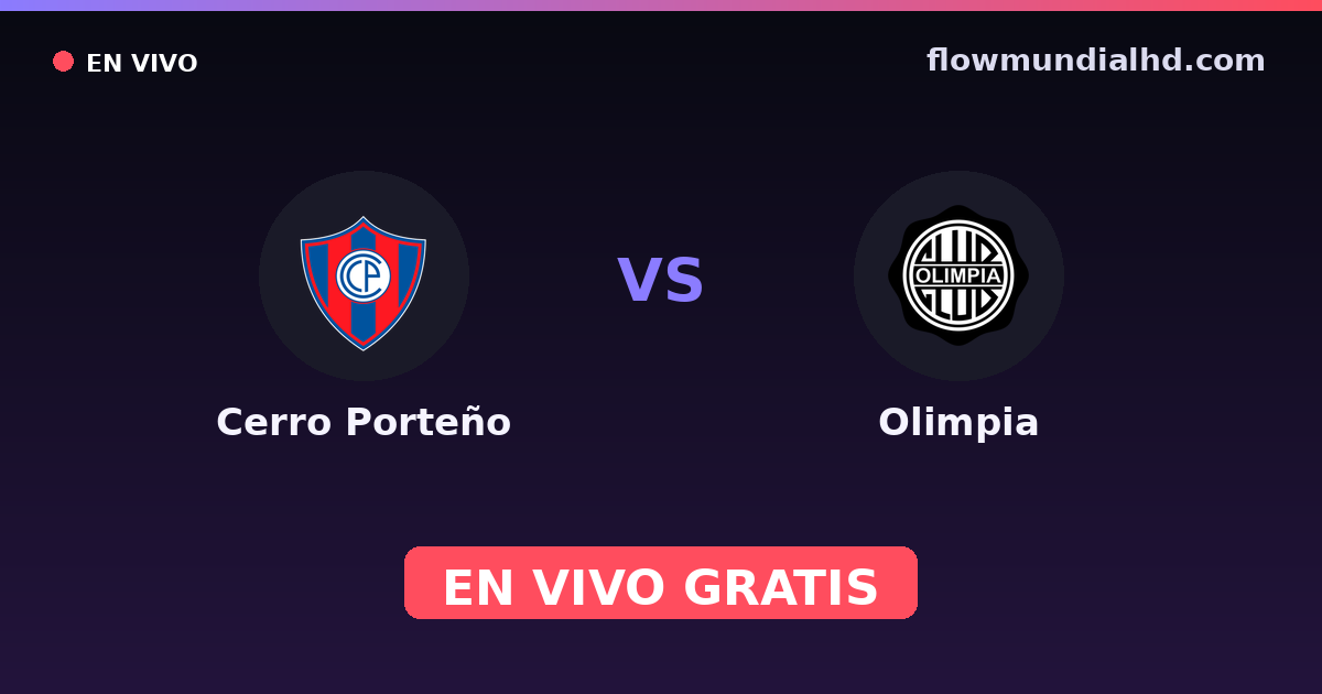 Cerro Porteño vs Olimpia — Primera División, Primera División, Apertura · historique et où regarder en direct gratuitement sur FlowMundial HD