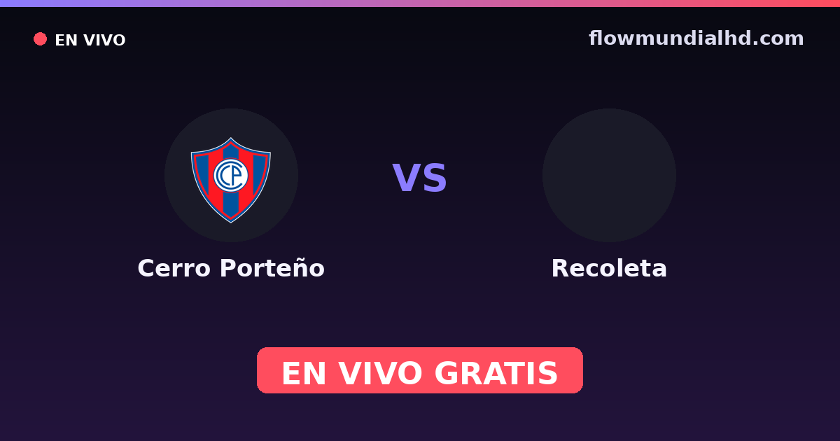 Cerro Porteño vs Recoleta — Copa Paraguay, Primera División (Paraguay) · historial y dónde ver en vivo gratis en FlowMundial HD