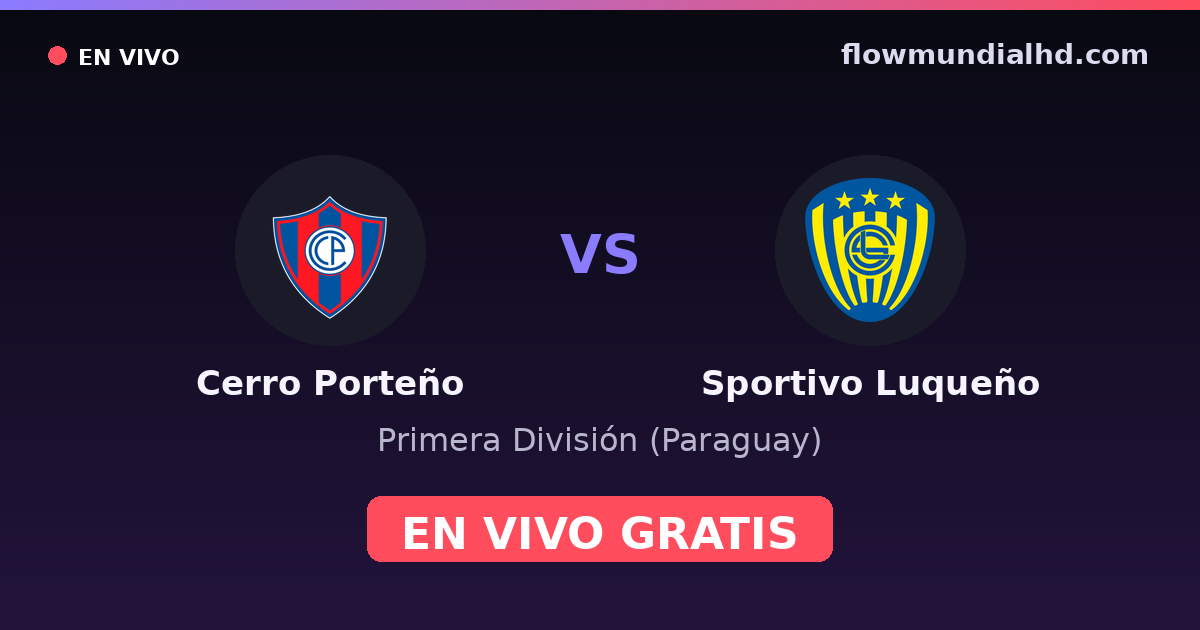Cerro Porteño vs Sportivo Luqueño — Primera División (Paraguay) · historique et où regarder en direct gratuitement sur FlowMundial HD