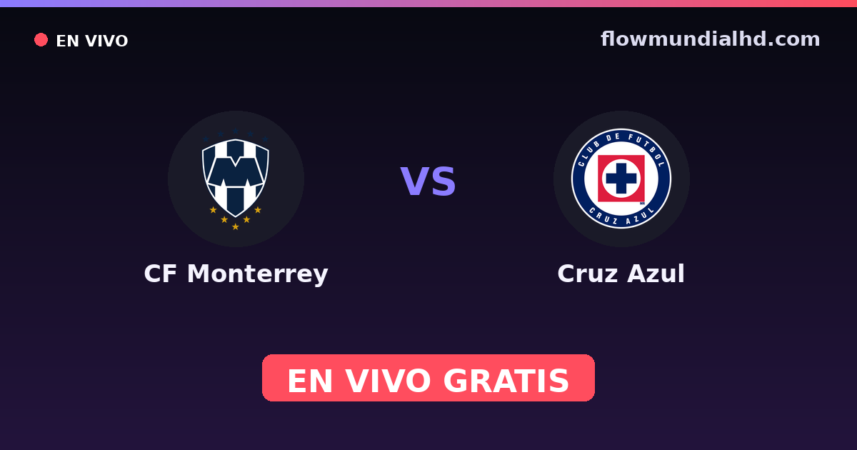 CF Monterrey vs Cruz Azul — CONCACAF Champions Cup, Liga MX, Clausura · historial y dónde ver en vivo gratis en FlowMundial HD