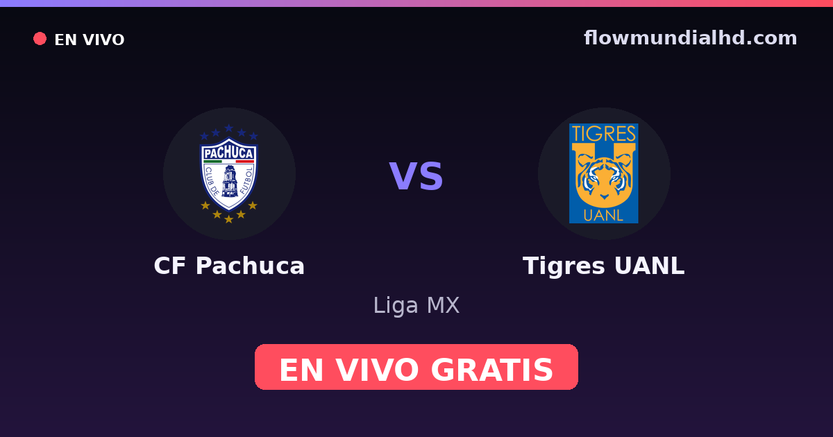 CF Pachuca vs Tigres UANL — Liga MX · historial y dónde ver en vivo gratis en FlowMundial HD