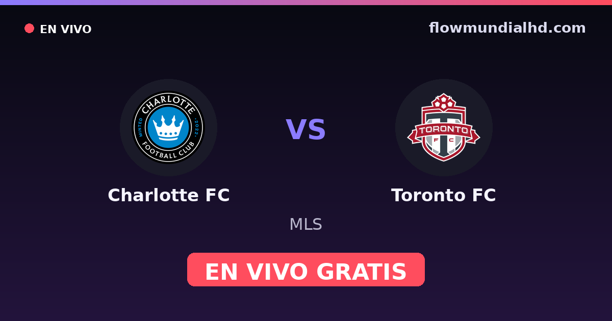 Charlotte FC vs Toronto FC — MLS · Bilanz und wo man live und kostenlos zusehen kann auf FlowMundial HD