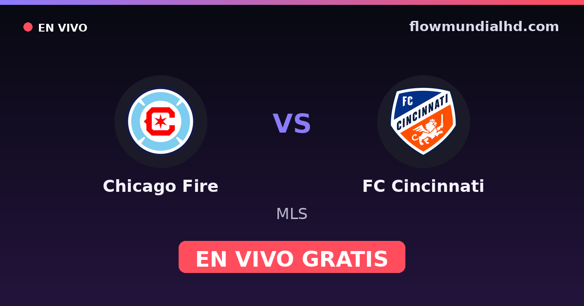 Chicago Fire vs FC Cincinnati — MLS · Bilanz und wo man live und kostenlos zusehen kann auf FlowMundial HD