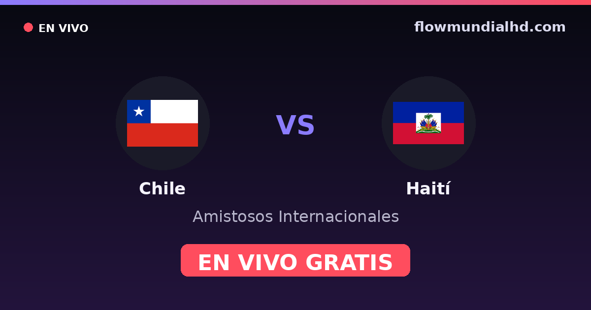 Chili vs Haïti — Matchs amicaux internationaux · historique et où regarder en direct gratuitement sur FlowMundial HD