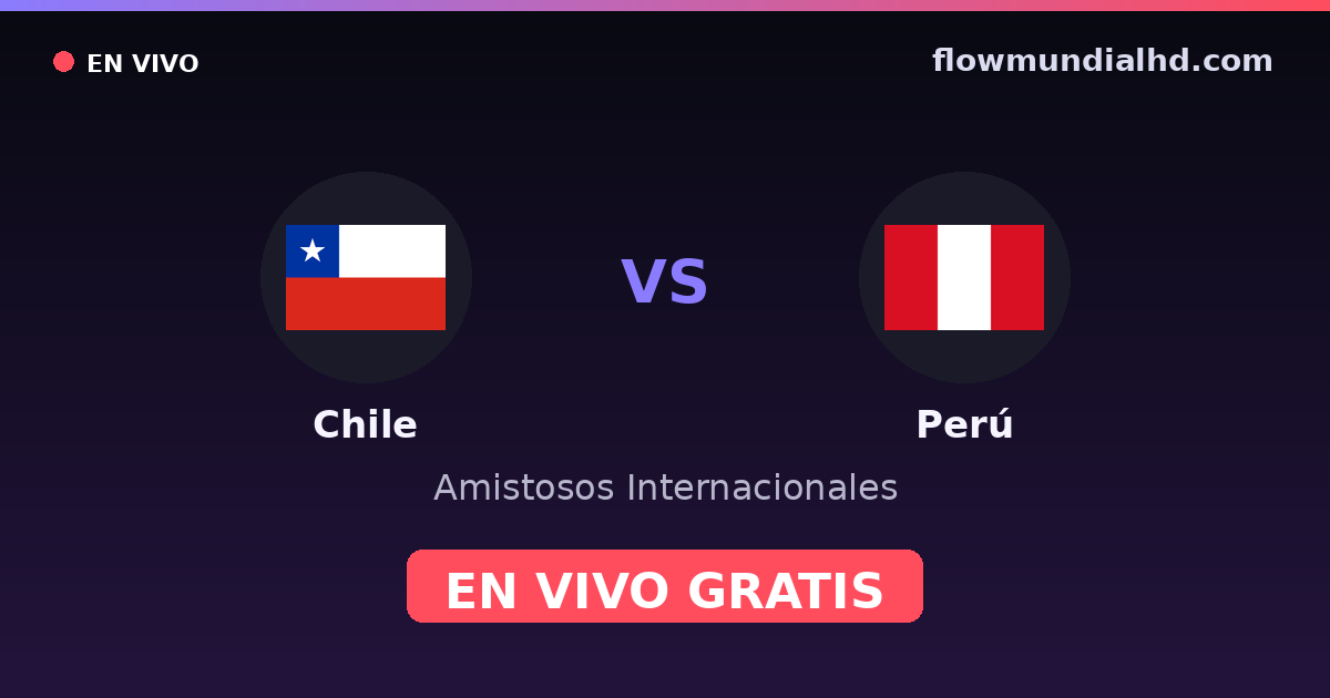 Chile vs Perú — Amistosos Internacionales, Copa América · historial y dónde ver en vivo gratis en FlowMundial HD
